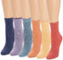 MUK LUKS Women's 6 Pack Whisper Soft Crew Socks, Mid Brights, OS...
