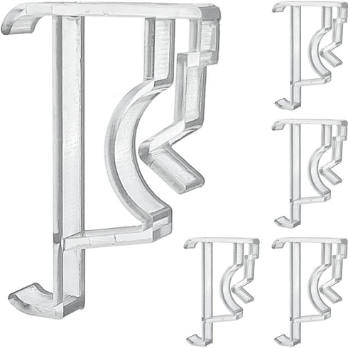 Cutelec Valance Clips 2inch 5pcs Clear Plastic Hidden Retainer Holder for Window Blind Valance,Horizontal Faux & Wood Blinds Cover Hold Clip...