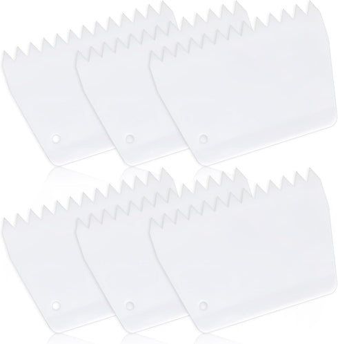 6 Pcs Flexible Glue Spreader Silicone Reusable Glue Spreader Spackle Tool 2/5 Inch Tooth Notched Trowel For Applying Glue Epoxy Resin Putty...