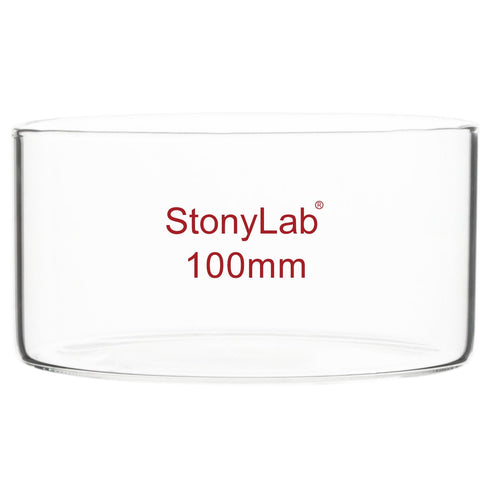 stonylab Crystallizing Dish, Thick-Wall High Borosilicate Glass Crystallizing Dishes for Crystallization and Evaporation Lab Glassware, Flat Botto...