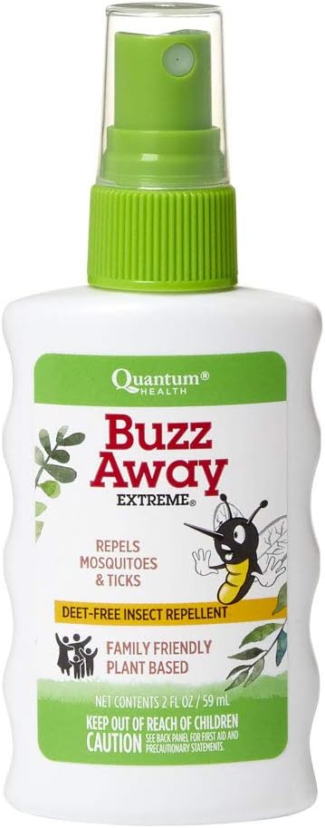 Quantum Health Buzz Away Extreme Insect Repellent|DEET Free Spray|Repels Mosquitos and Ticks|Formulated with Powerful Combo of Essential Oils|Safe...