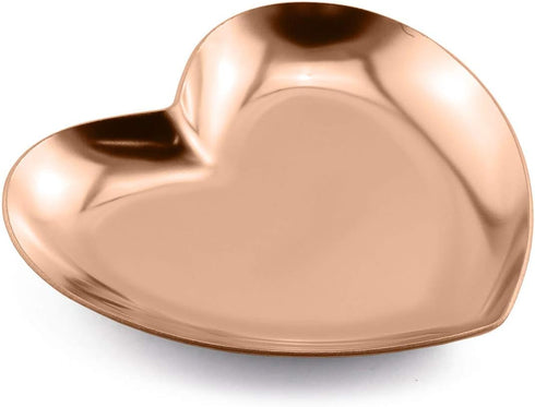 1 Piece Rose Gold Luxurious Metal Storage Tray Heart Shaped Jewelry Display Tray Home Decoration Serving Plate Craft For Table Organizer...