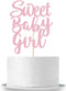 Sweet Baby Girl Cake Topper Rose Gold Glitter Girl Newborn Gender Reveal Cake Decor Cheers to Baby Show/Baby One Month/Hundred Days/Girl 1st Birth...