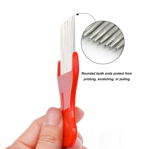 4 Pcs Lice Comb Nit Comb Pet Hair Grooming Comb Removal Dandruff Comb with Metal Teeth...