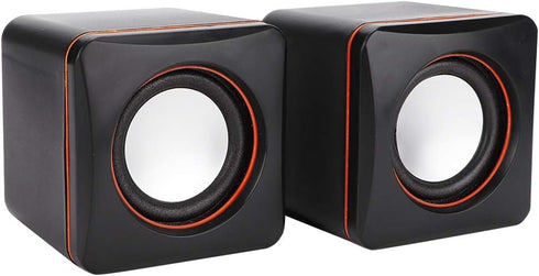 fo sa Mini USB Wired Speaker, 3.5mm Jack Stereo Speaker Portable Travel Loudspeaker Speaker Desktop Square Small Speaker for PC MP3 MP4 Laptop...