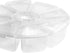 AKOAK 1 Pack Round 8-Compartment Storage Box, Easy to Carry, for Storing Earrings, Rings, Beads, Rhinestones, Pills and More (White)...