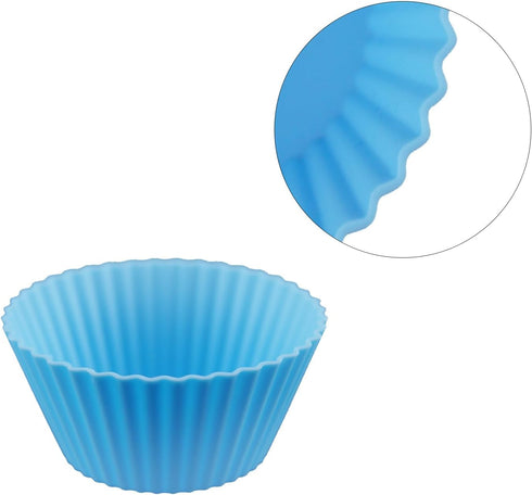 Reusable Silicone Baking Cups of 24 Pack, Square and Round Muffin Baking Liners, Thicken Non-stick Muffin Molds, 4 Colors, BPA-Free...