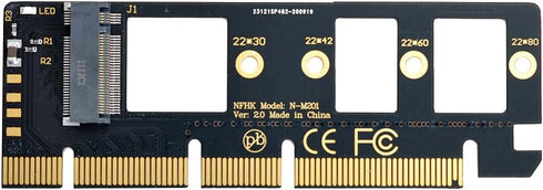 Cablecc NGFF M-Key NVME M.2 SSD to PCI-E Express 3.0 16x X4 Adapter Without Bracket Black...