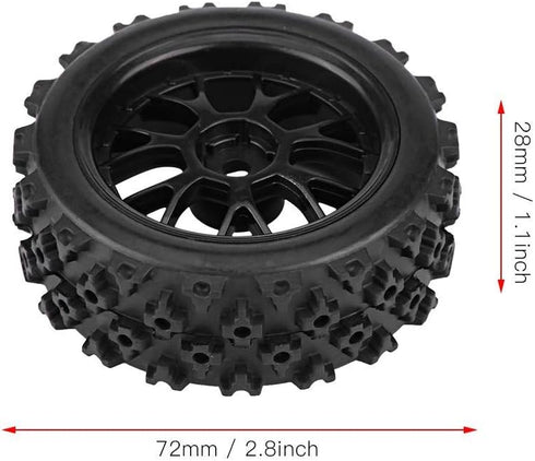 4PCS Replacement Tires for RC 1:10 Car, Racing Off Road Vehicle Tires Rubber Tyre Wheel Rim(Black)...