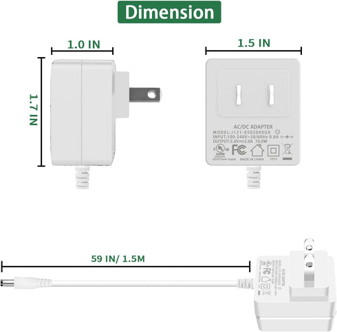 5V Baby Swing Charger, Power Cord Replacement for Graco DuetSoothe, Simple Sway Swing, Glider LX, DuoGlider, Sweetpeace, LED Power Supply (White)...
