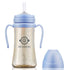 GROSMIMI Spill Proof no Spill Magic Sippy Cup with Straw with Handle for Baby and Toddlers, Customizable, PPSU, BPA Free 10 oz (Sky blue)...