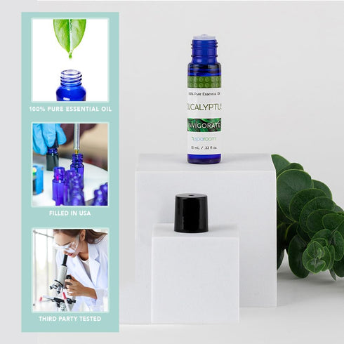 SpaRoom Aromatherapy 100% Pure Essential Oils for Diffusers and Air Freshners, Invigorate Eucalyptus, 10 mL...