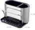 Stainless Steel Sink Caddy, Trendy Kitchen Sink Organizer for Countertop, Sponge Holder & Dish Brush Holder with Drain Tray...