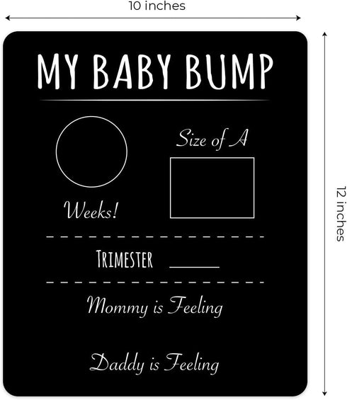 Pregnancy Timeline Sign/My Baby Bump Infant Chalkboard Style Milestone Photo Prop Board / 10" x 12" Baby Shower Present...