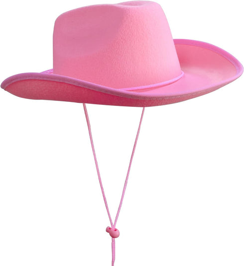MEMOVAN Pink Cowgirl Hat for Women Girls Western Cowboy Cowgirls Hats Felt Cowboy Hat Retro Wide Brim Western Hat for Disco Cowgirl Cosplay Bachel...