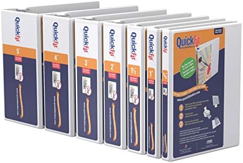 QuickFit View Binder, 5/8 Inch, Round Ring, White (88000)...