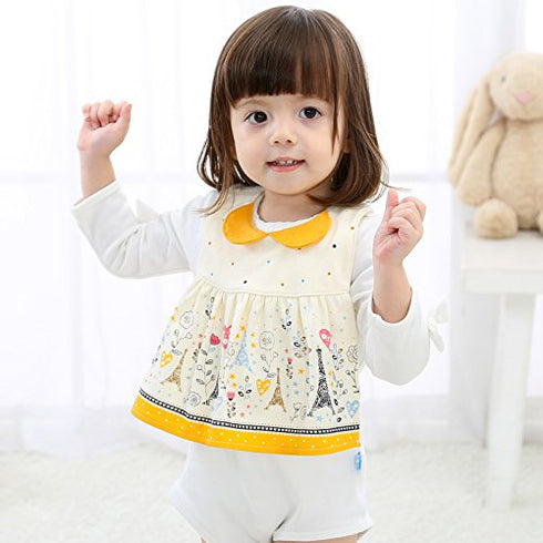 GZMM 3-Pack Baby Girl's Bibs Dress Infant Toddler waterproof Burp Cloths With Adjustable Snaps...