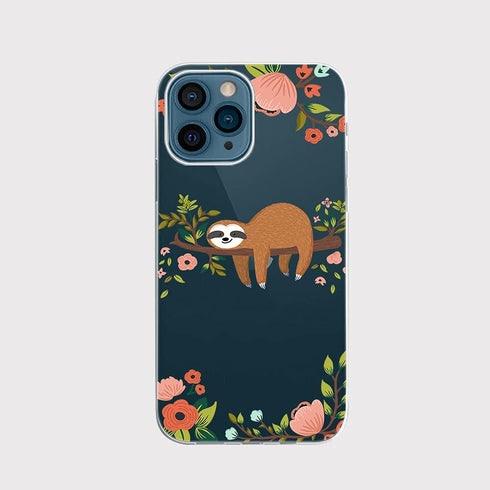 Blingy's for iPhone 13 Pro Case (6.1 inch), Cute Sloth Pattern Fun Cartoon Animal Style Transparent Soft TPU Protective Clear Case (Sleeping Sloth...
