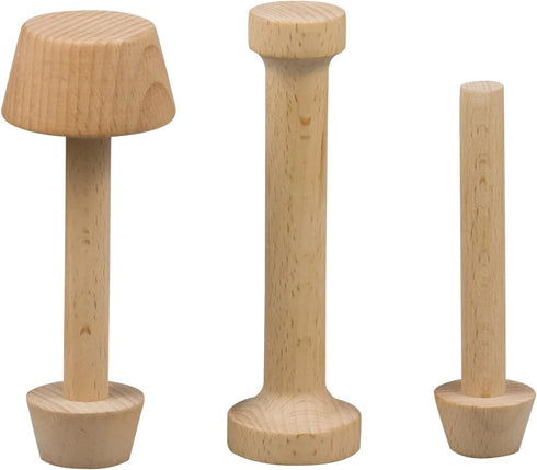 3Pcs Tart Tamper Set, Portable Wooden Double Side Pie Pastry Dough Tamper, Wooden Egg Tart Mold, DIY Cake Pastry Tools for Egg Tart, Pasta, Cheese...