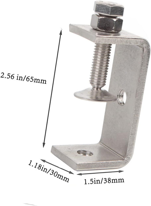 2Pcs 304 Stainless Steel C Clamp 65MM Heavy Duty C Clamp Woodworking Building Tiger Clamp Adjustable Wide Jaw Opening C Clamp...