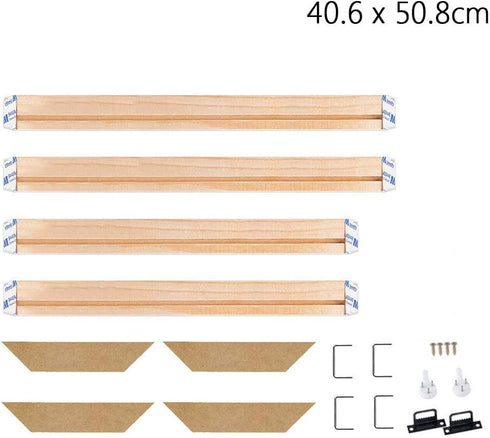 Canvas Stretcher Bars 16x20 Inch, Wood Canvas Frame Kit, Easy to Assemble Canvas Stretching System, Gallery Wrap Oil Frame Kits Canvas Wood Stretc...