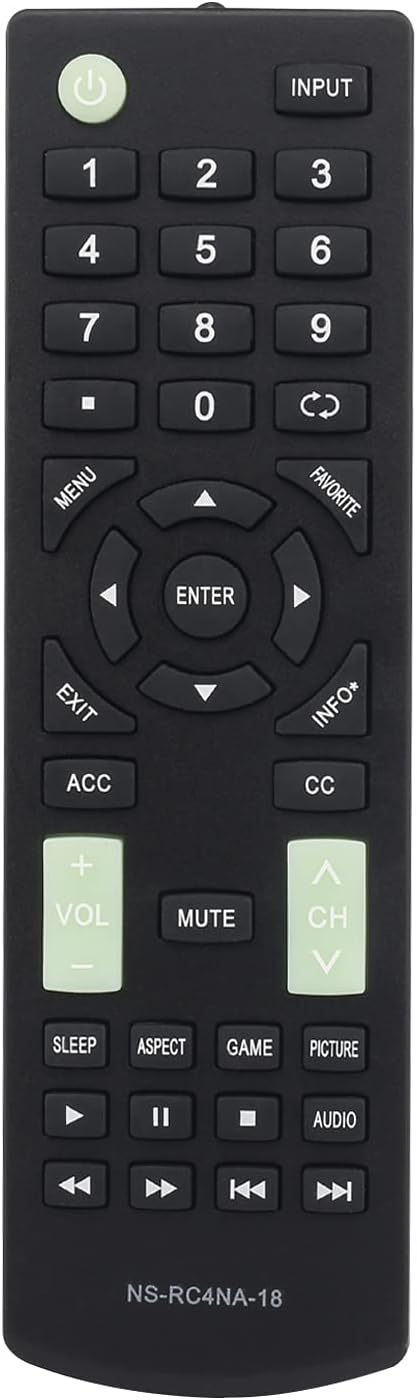 New NS-RC4NA-18 Replaced Remote Control for Insignia TV NS-55D510NA19 NS-55D420NA18 NS-55D420MX18 NS-50D510NA17 NS-50D510MX17 NS-49D420NA18 NS-40D...