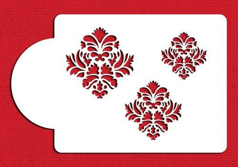 Designer Stencils Damask Icon Cake and Cookie Stencil Set, Beige/Semi-Transparent...