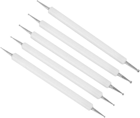 5Pcs Dotting Pen Polymer Clay Modeling Sculpting Tools Double Head Indentation Pen Tracing Stylus for Embossing Ding (White)......