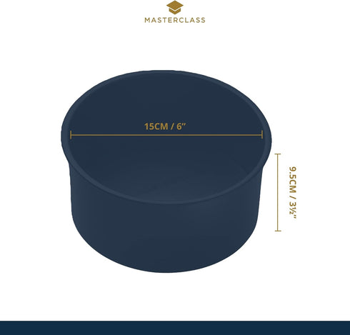 MasterClass 15 cm Deep Cake Tin with PFOA Free Non Stick and Loose Bottom, 1 mm Carbon Steel, 6 Inch Small Round Pan...