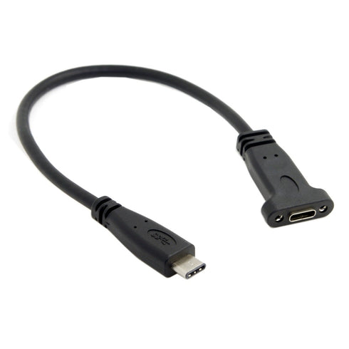 cablecc USB-C USB 3.1 Type C Male to Female Extension Data Cable with Panel Mount Screw Hole...