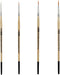 ZEM Brush Golden Synthetic Small Detail Round Artist Brush Set Sizes 10/0, 3/0, 0, 2...