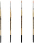 ZEM Brush Golden Synthetic Small Detail Round Artist Brush Set Sizes 10/0, 3/0, 0, 2...
