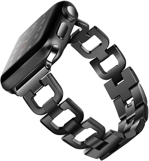 OULUCCI Compatible Apple Watch Bands For Women 2024-Series 10 42mm 41mm 40mm 38mm iwatch Series 9 8 7 6 SE 5 4 3 2 1 D-Shape Stainless Steel iWatc...