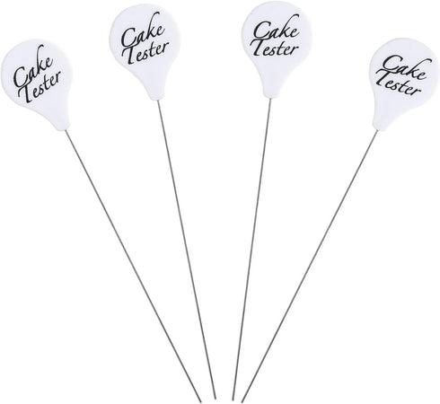4 Pcs Stainless Steel Cake Tester Reusable Metal Cake Probe Cake Testing Needle Home Bakery Muffin Bread Cake Tester Probe Skewer Pin Needle...