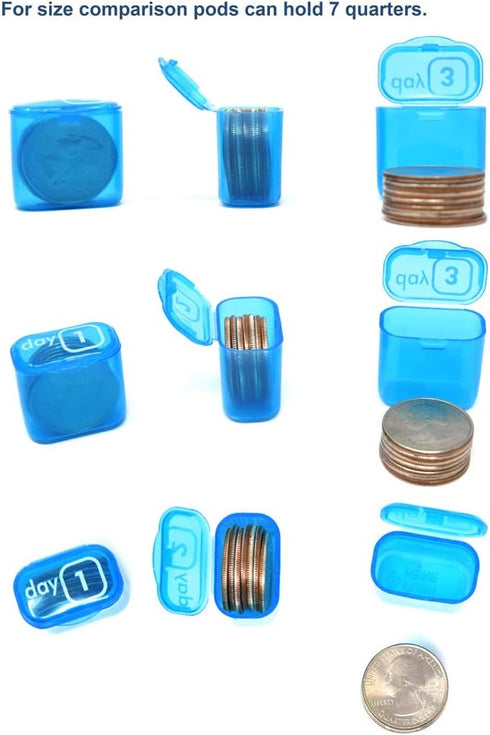 31 Day Monthly Pill Pod Organizer for Easy Medication Management - Stay on Track with Daily Vitamin Supplement Med Boxes, Ready for Travel...