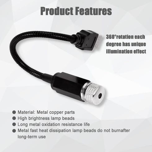 Romantic Car LED Lights Interior, Romantic USB Vehicle Atmosphere Lamp Accessories, Car Interior LED Romantic Atmosphere Star Light, USB Projector...