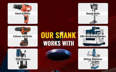 Chiloskit 5pc 5 Flutes 82 Degree Chamfer Countersink Deburring Drill Bit Set Crosshole Cutting Metal Tool Kit for Wood Metal Plastic, WoodWorking ...