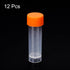 PATIKIL 5mL Plastic Test Tubes, 12 Pack Frozen Container Storage Screw Cap for Lab Laboratory Science, Clear...