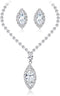 Bride Simple Crystal Necklace Earrings Set Women Bridal Wedding Jewelry Sets Rhinestone Choker Necklace Prom Jewelry Set for Women (Silver 3)...