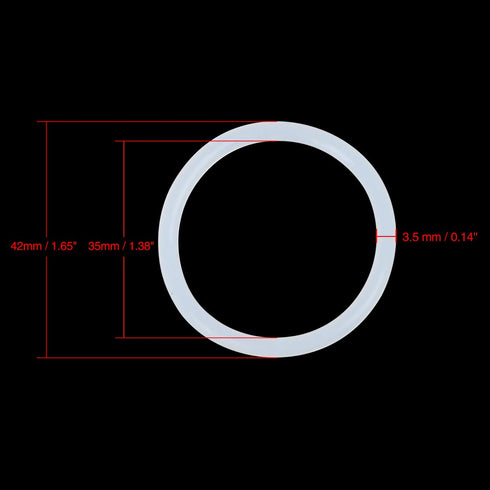 X AUTOHAUX Silicone O-Rings, 42mm OD 35mm ID 3.5mm Width VMQ Seal Gasket for Compressor Valves Pipe Repair, White, Pack of 10...