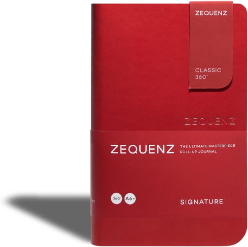 Zequenz Classic 360 Signature Series, Size: A6- Pocket, Color: Red, Paper: Grid, Soft Cover Notebook, Pocket size journal, 3.5" x 5.5",128 sheets/...