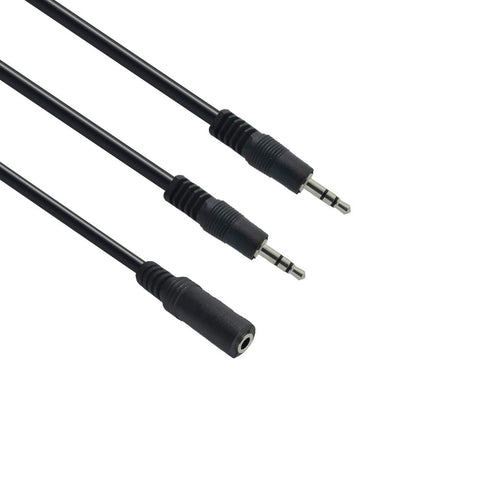 Ancable 3.5mm Stereo Female to 2-Male Y-Splitter Audio Cable 2M, 1/8" Female to 2 Dual 1/8" Male Aux Mic Splitter Jack Cable for Speaker, Headphon...