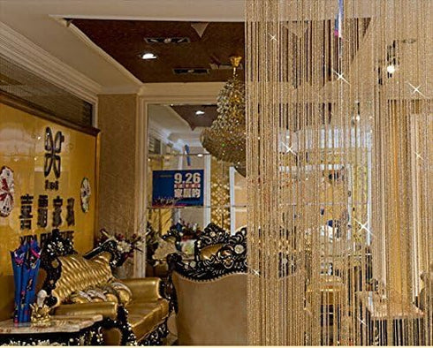 Topixdeals Door Fringe Curtain,Door Curtains,Rare Flat Silver Ribbon Door String Curtain Thread Fringe Window Panel Room Divider Cute Strip Tassel...