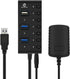 USB Hub 3.0 Network Hubs 7-Port USB 3.0 Hub with Smart Charging Port and Individual On/Off Power Switches for Windows 10/8 / Vista/XP and Mac OS X...