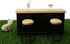 Dollhouse Furniture Metal Bar Table & Chair with Wood Top Pub Set 1:12 Scale Miniature Accessories Bar Counter Stool Mini Dining Coffee Table Mode...