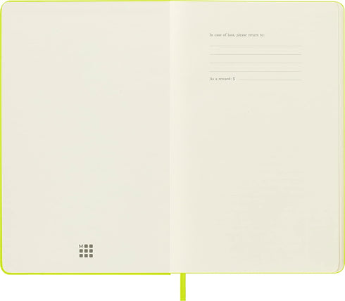 Moleskine Classic Notebook, Hard Cover, Large (5" x 8.25") Plain/Blank, Lemon Green, 240 Pages...