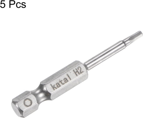 5pcs H2 Hex Screwdriver Bit 1/4" Hex Shank 2" Length Magnetic Screw Driver Power Tool...