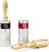 Sewell Silverback Banana Plugs, 24k Gold Dual Screw Lock Speaker Connector, 12 Pairs...