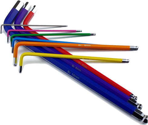 YXQ 2mm Ball End Hex Key Wrench, S2 Steel L Shaped Long Arm Repairing Tool 4 Pcs...