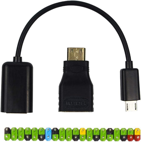 3 in 1 Raspberry Pi Zero Adapter Kit: Color Coded GPIO Header, Mini-HDMI to HDMI, Micro USB to USB...